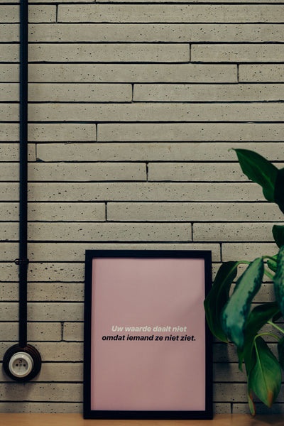 Uw waarde daalt niet | 30x40cm Poster