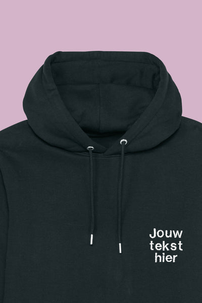 Jouw tekst hier | Premium Hoodie | 9 tekens (per rij)