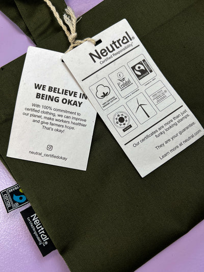 Military Green Tote Bag | 100% Fairtrade