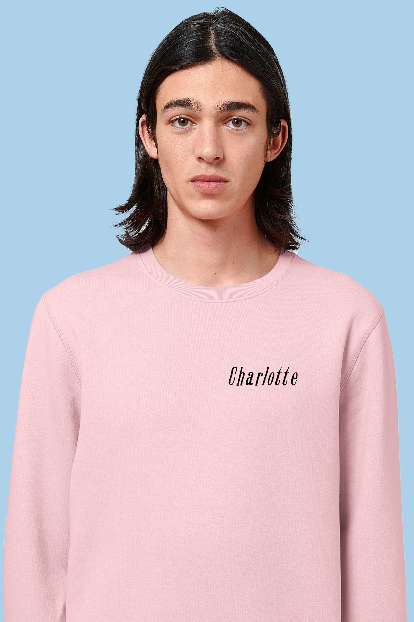 Jouw tekst hier cursief | Sweater | 9 tekens (per rij)